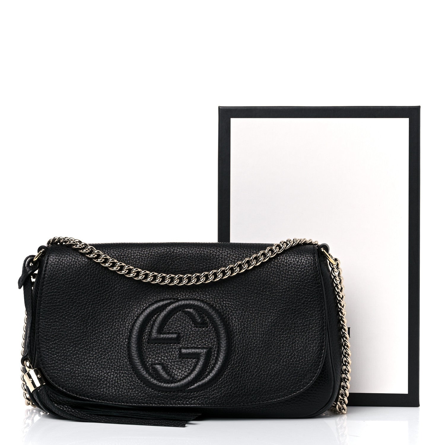 Gucci Pebbled Calfskin Medium Soho Flap Crossbody Black 15 of 15