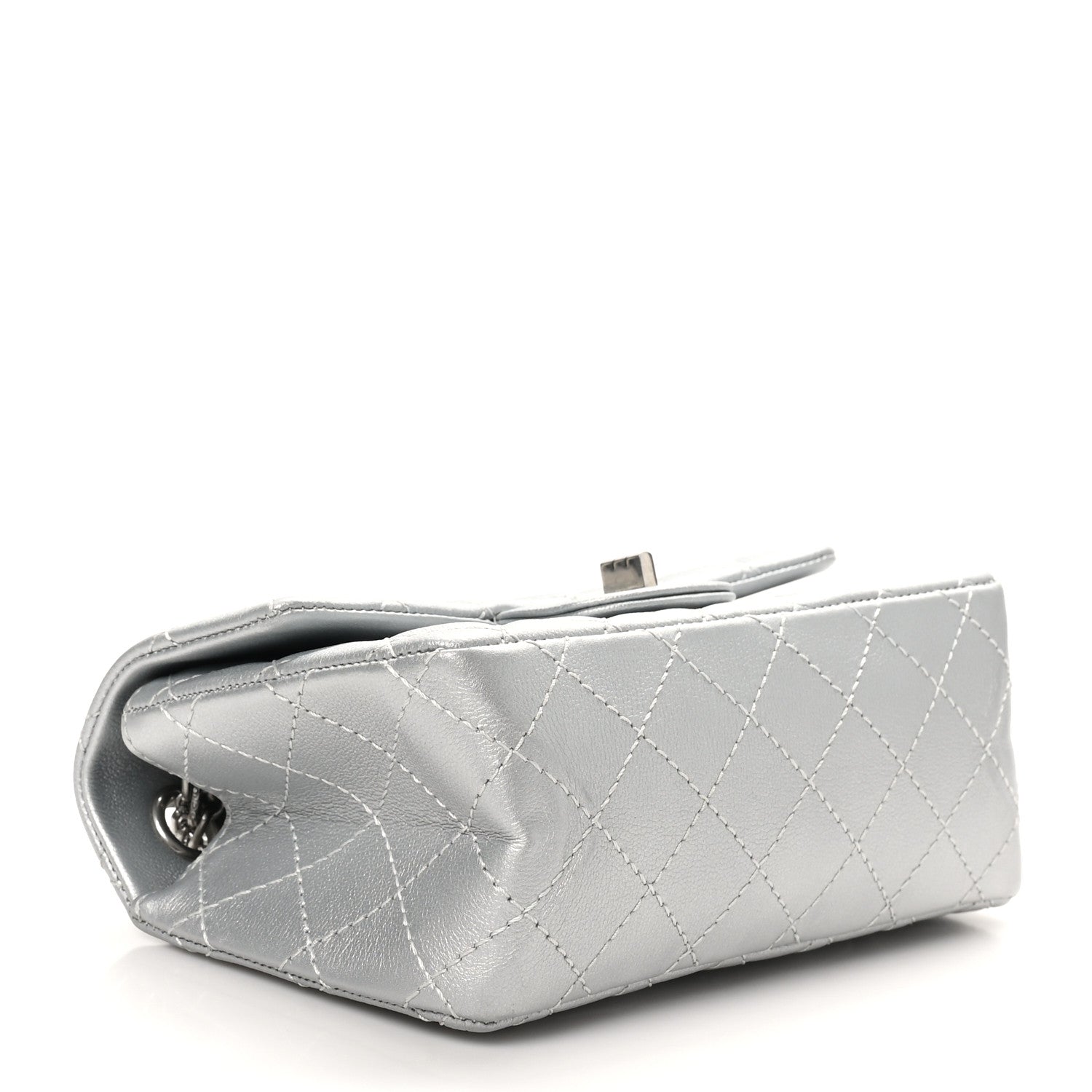 Chanel Metallic Grained Calfskin Quilted 2.55 Reissue Mini Flap Silver 4 of 11