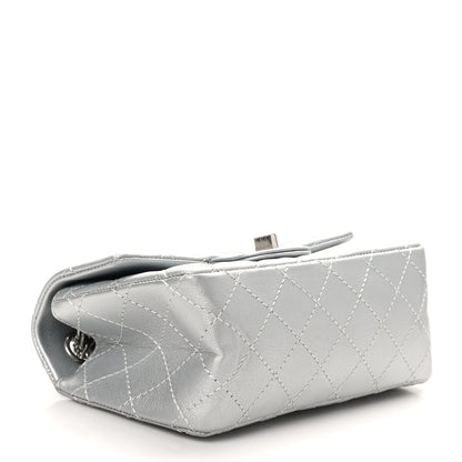 Chanel Metallic Grained Calfskin Quilted 2.55 Reissue Mini Flap Silver 4 of 11
