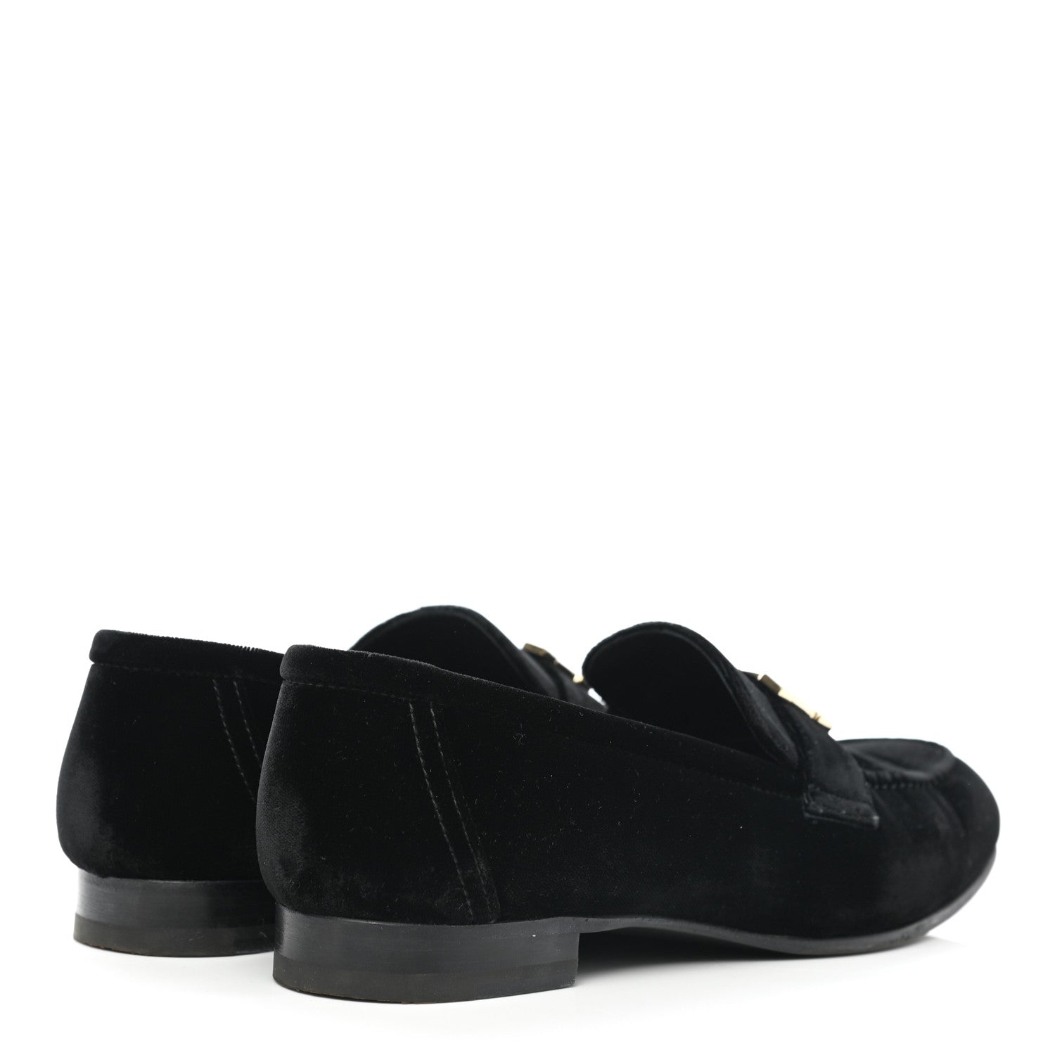 Hermes Velvet Womens Paris Loafers 37.5 Black 4 of 13