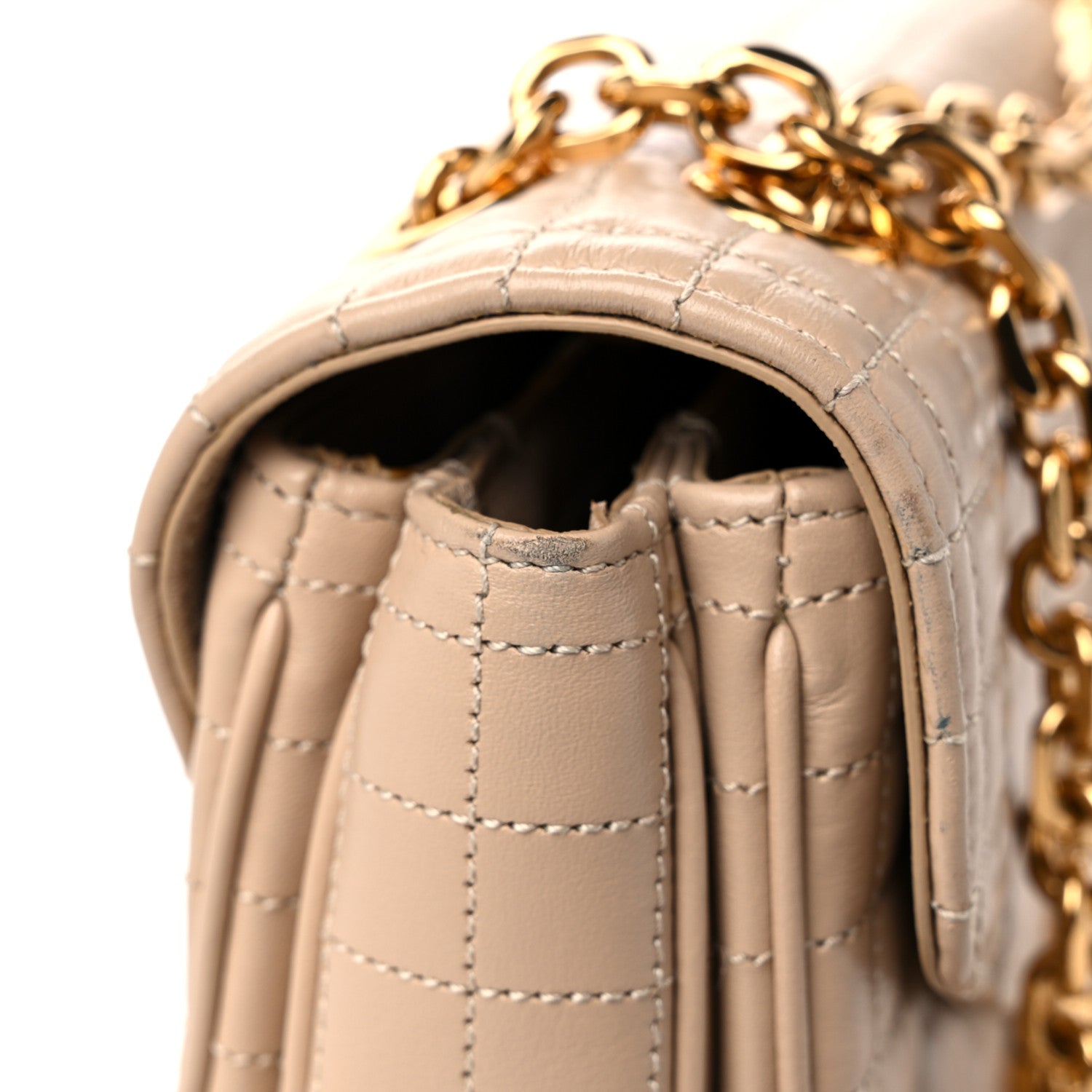Celine Calfskin Quilted Medium C Bag Beige 15 of 16