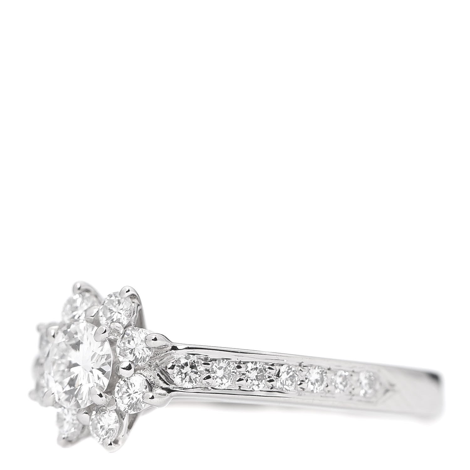 Tiffany Platinum Diamond .64ct Flora Ring 53 6.25 3 of 7