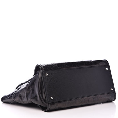Chanel Glazed Calfskin Medium Deauville Tote Black 4 of 13