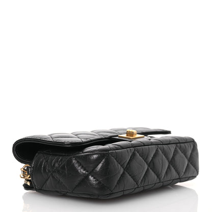 Chanel Aged Calfskin Quilted Reissue 2.55 Phone Holder With Chain Black 4 of 16