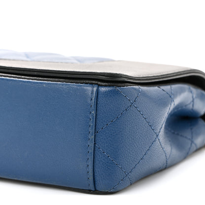 Chanel Sheepskin Quilted Small Mademoiselle Flap Black Blue 10 of 10