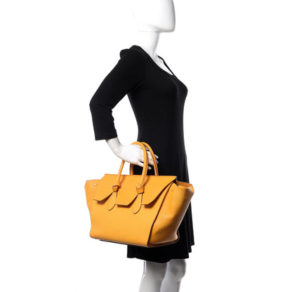 Celine Crisped Calfskin Small Tie Knot Tote Saffron 2 of 20
