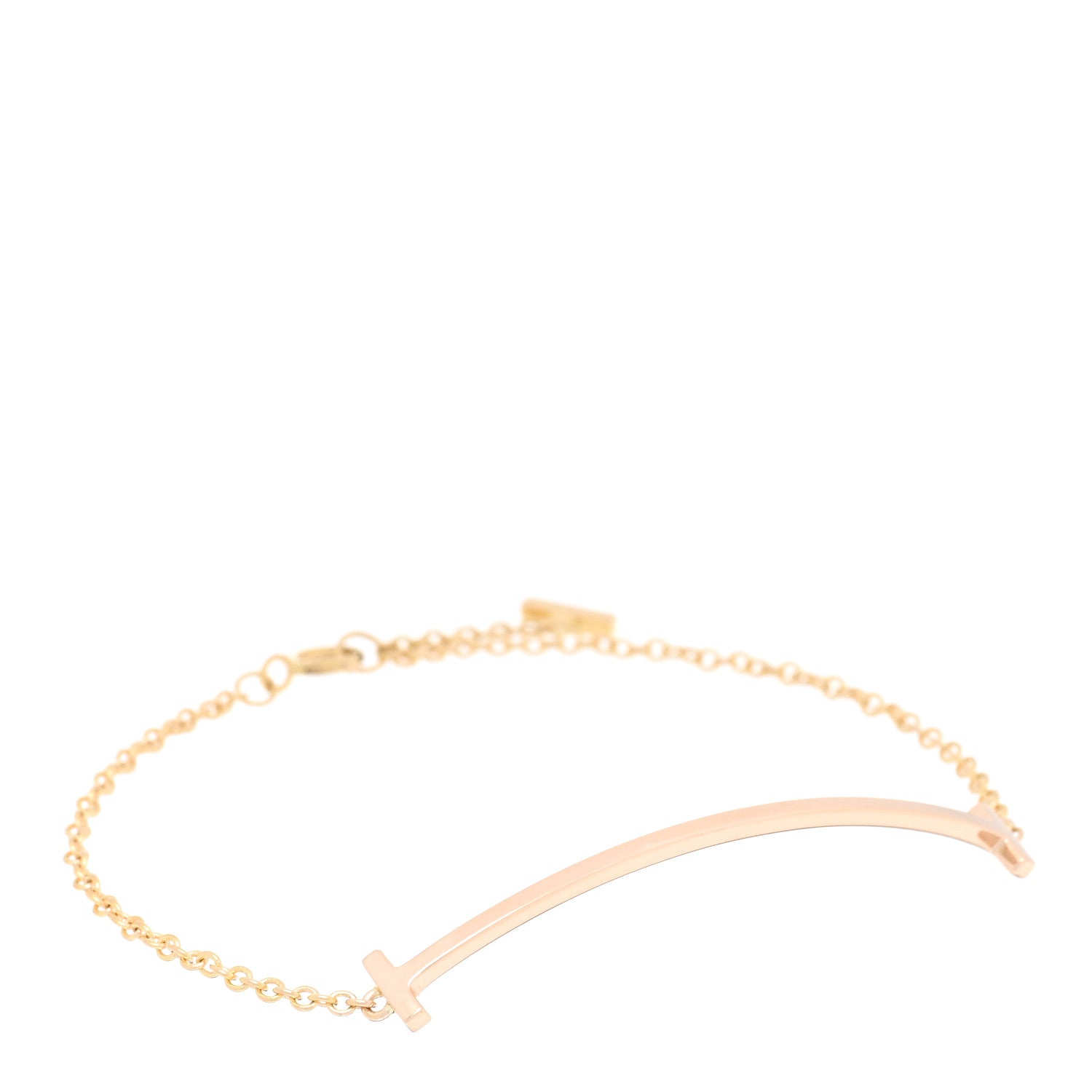 Tiffany 18K Rose Gold T Smile Bracelet 1 of 3