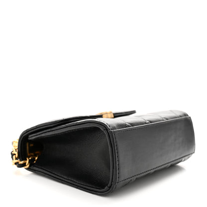 Chanel Lambskin Enamel Quilted Top Handle Flap With Chain Black 4 of 11