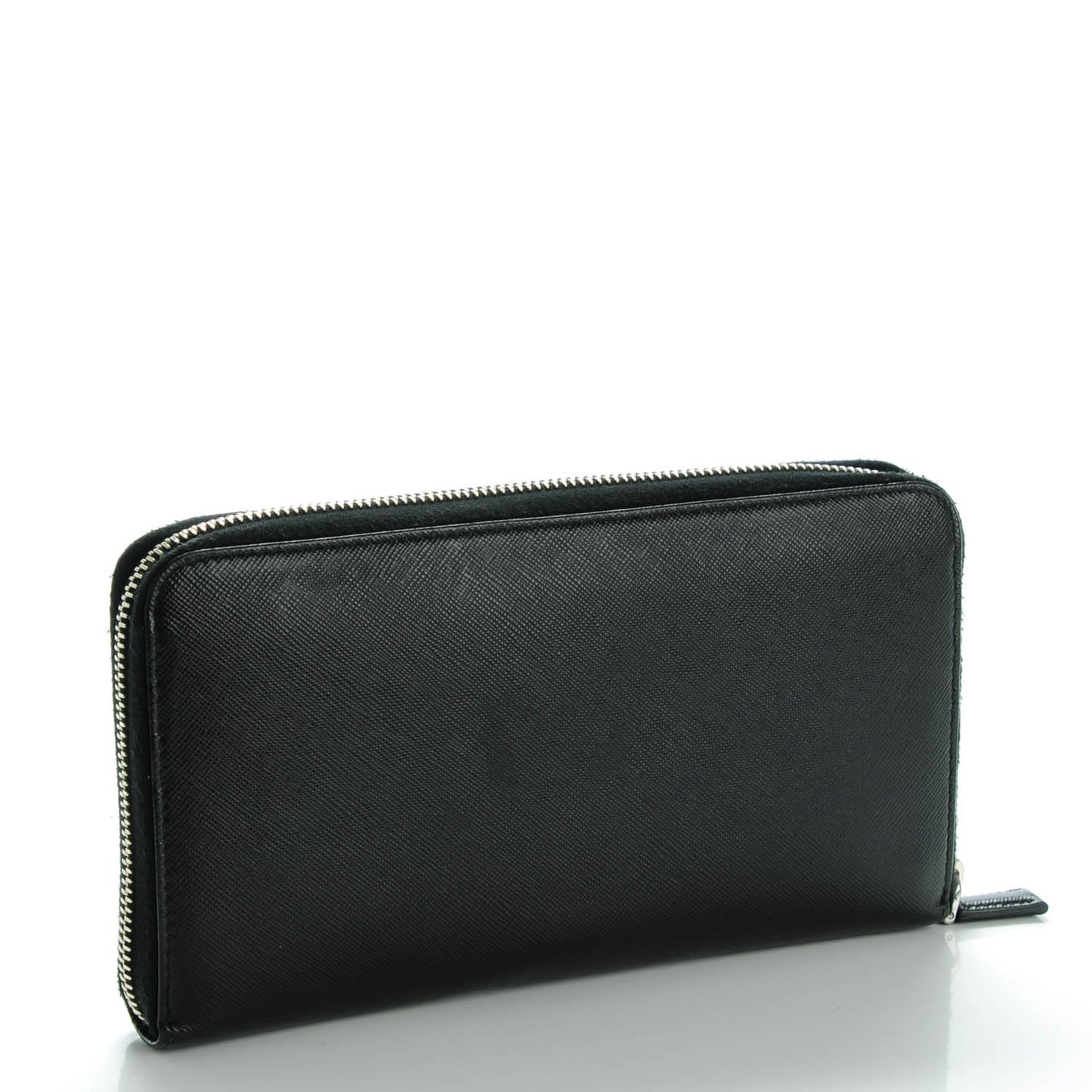 Saffiano Large Zip Around Travel Wallet Nero Black