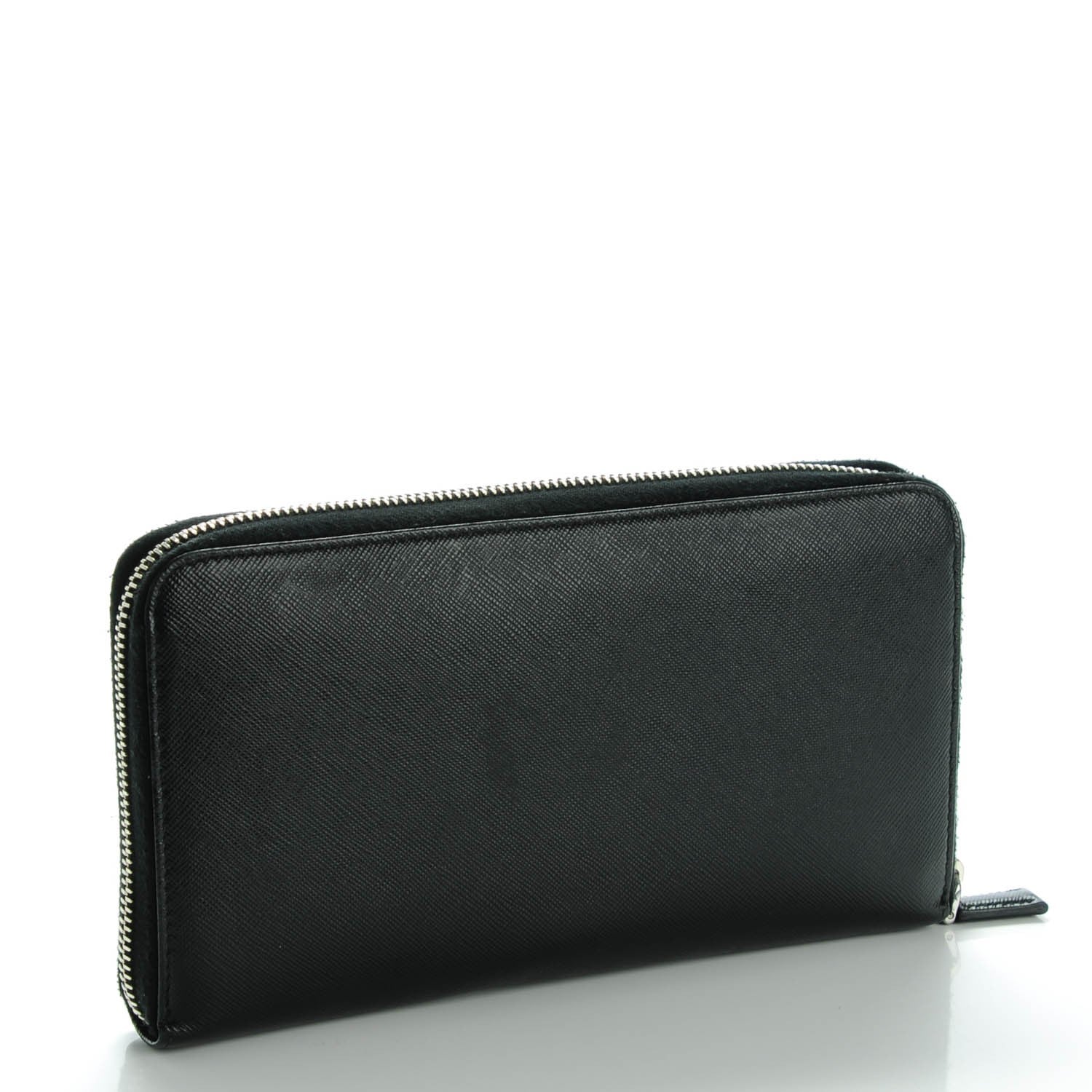 Prada Saffiano Large Zip Around Travel Wallet Nero Black 3 of 8