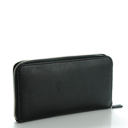 Prada Saffiano Large Zip Around Travel Wallet Nero Black 3 of 8