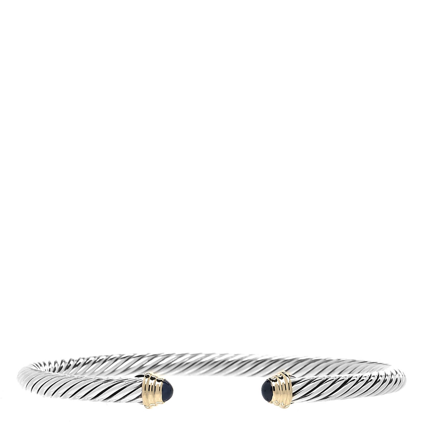 Sterling Silver 18K Yellow Gold Blue Sapphire 4mm Cable Kids Birthstone Bracelet