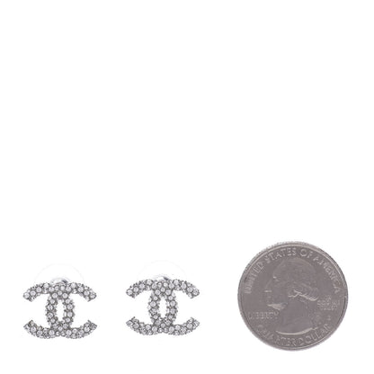 Chanel Crystal CC Earrings Silver 2 of 5