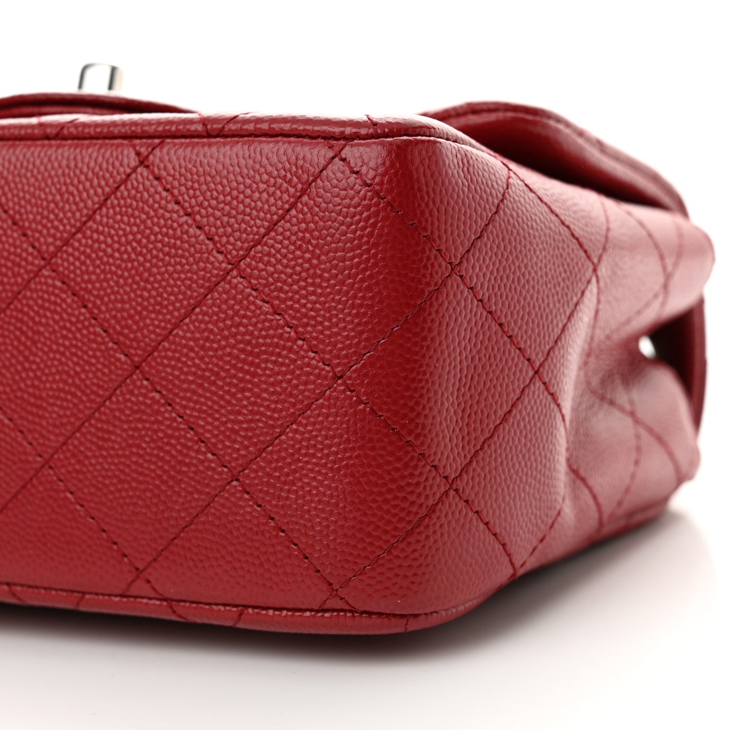 Caviar Quilted Mini Square Flap Red
