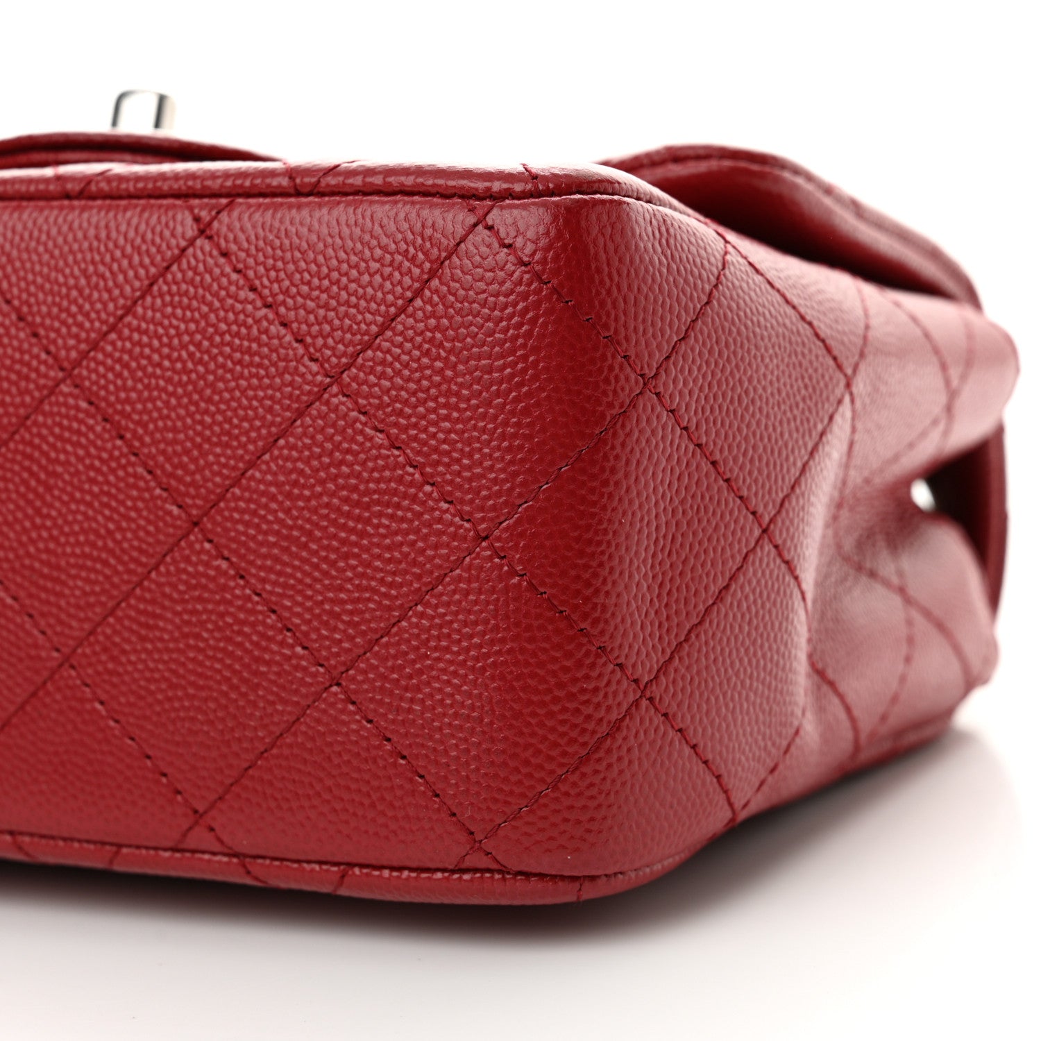 Chanel Caviar Quilted Mini Square Flap Red 10 of 12