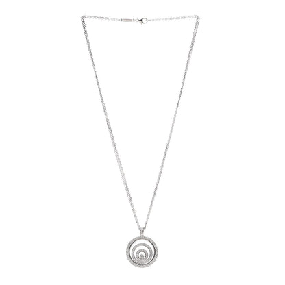 Chopard 18K White Gold Diamond Happy Spirit Three-Ring Pendant Necklace 3 of 5