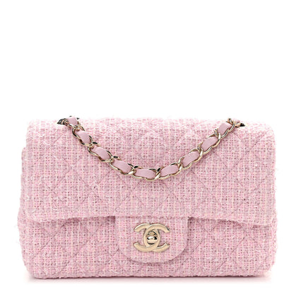 Chanel Tweed Quilted Mini Rectangular Flap Pink 1 of 11