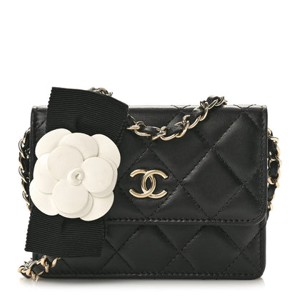 Chanel Lambskin Quilted My Chanel Lady Card Holder On Chain Black 1 of 11