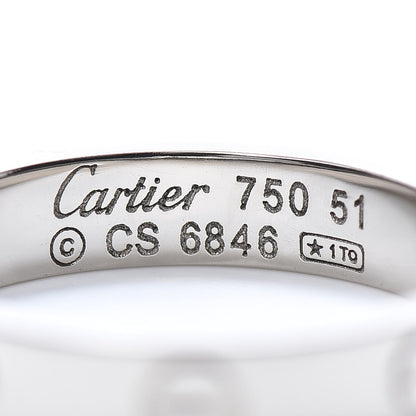 Cartier 18K White Gold 3.5mm LOVE Wedding Band Ring 51 5.75 4 of 4