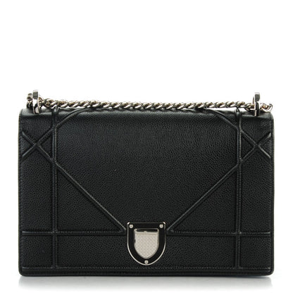 Christian Dior Grained Calfskin Medium Diorama Flap Bag Black 1 of 7