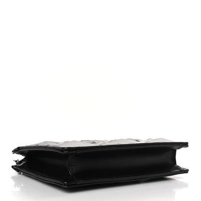 Christian Dior Calfskin Macrocannage Diamond Caro Zipped Pouch With Chain Black 4 of 10
