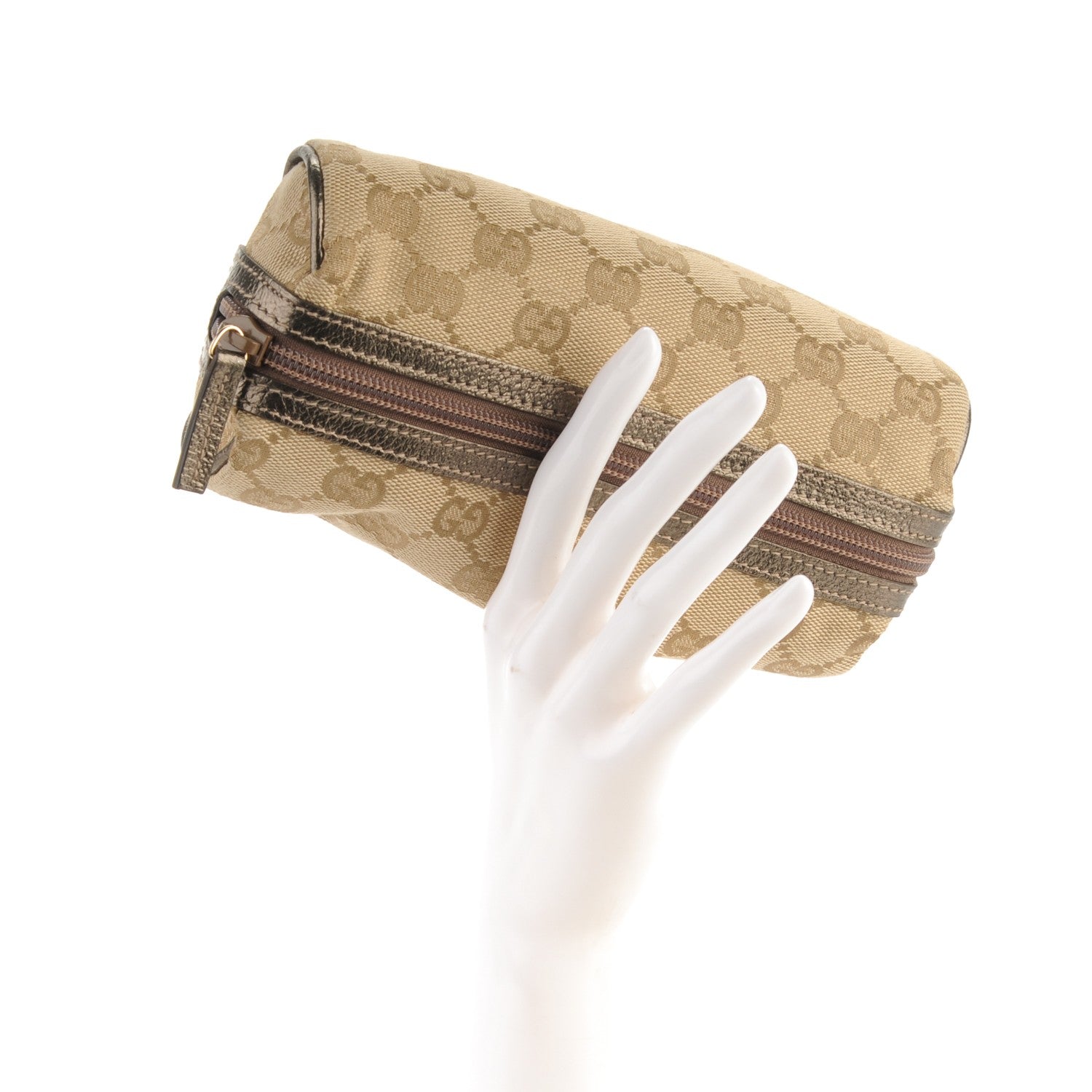 Gucci Monogram Small Balthus Cosmetic Case Pewter 2 of 7