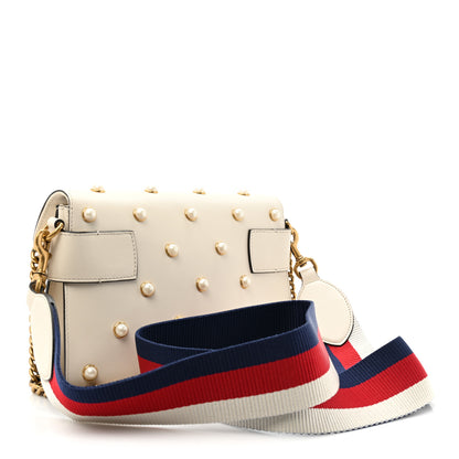 Gucci Nappa Pearl Studded Mini Queen Margaret Broadway Shoulder Bag Mystic White 3 of 10