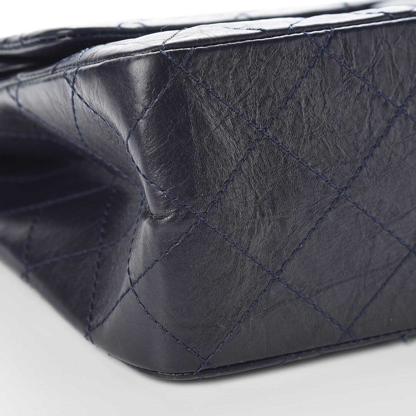 Aged Calfskin Quilted 2.55 Reissue 227 Flap Navy Blue