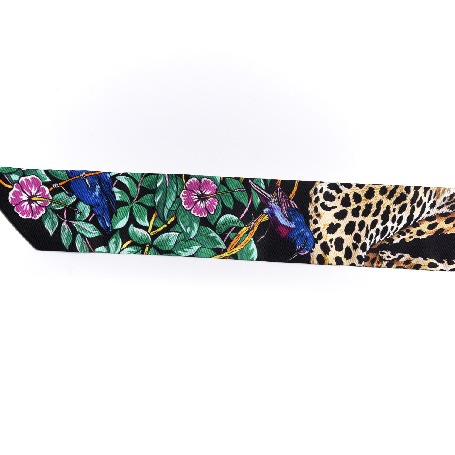 Hermes Silk Jungle Love Love Twilly Black Vert Rose Vif 5 of 5