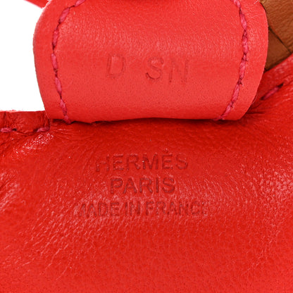 Hermes Milo Lambskin Grigri Rodeo Horse Bag Charm PM Rouge Indien Gold Bougainvillea 3 of 4