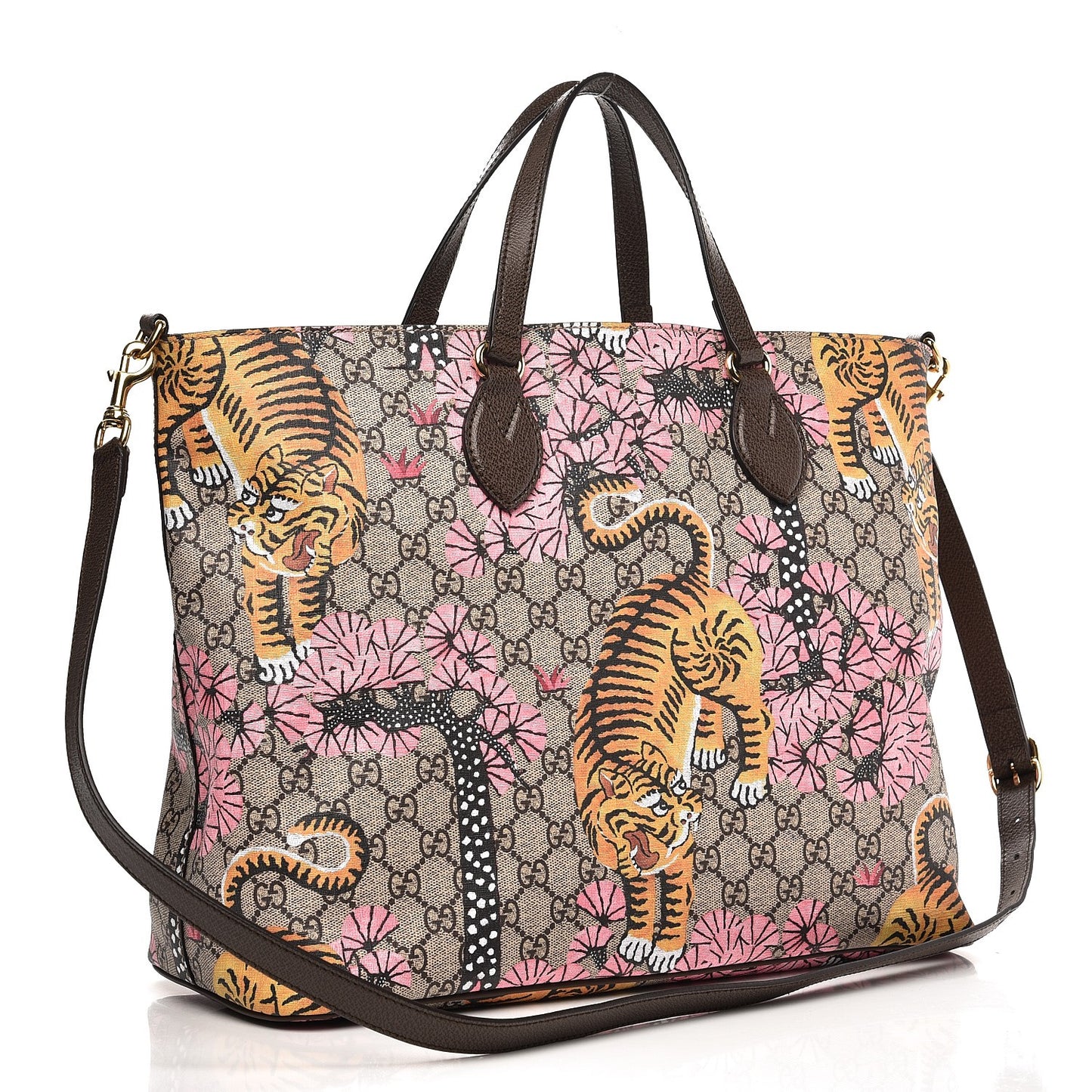 Soft GG Supreme Monogram Bengal Medium Crossbody Tote Beige Pink