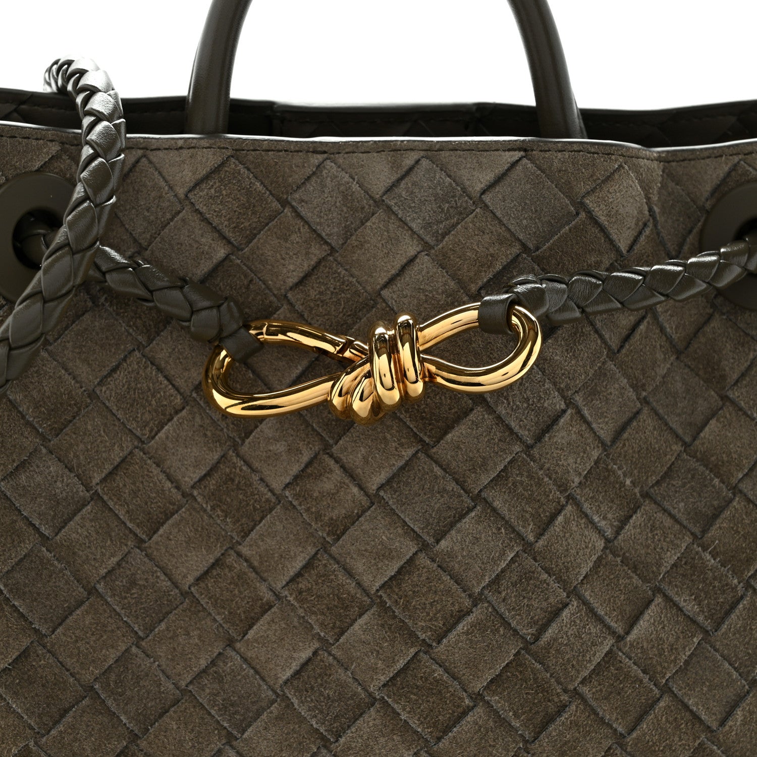 Bottega Veneta Suede Intrecciato Small Andiamo Shoulder Bag Cypress 8 of 10