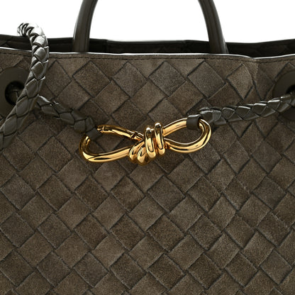 Bottega Veneta Suede Intrecciato Small Andiamo Shoulder Bag Cypress 8 of 10