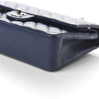 Chanel Caviar Quilted Medium Double Flap Dark Blue 7 of 11