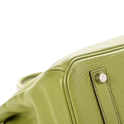 Hermes Taurillon Clemence Birkin 35 Vert Anis 38 of 41