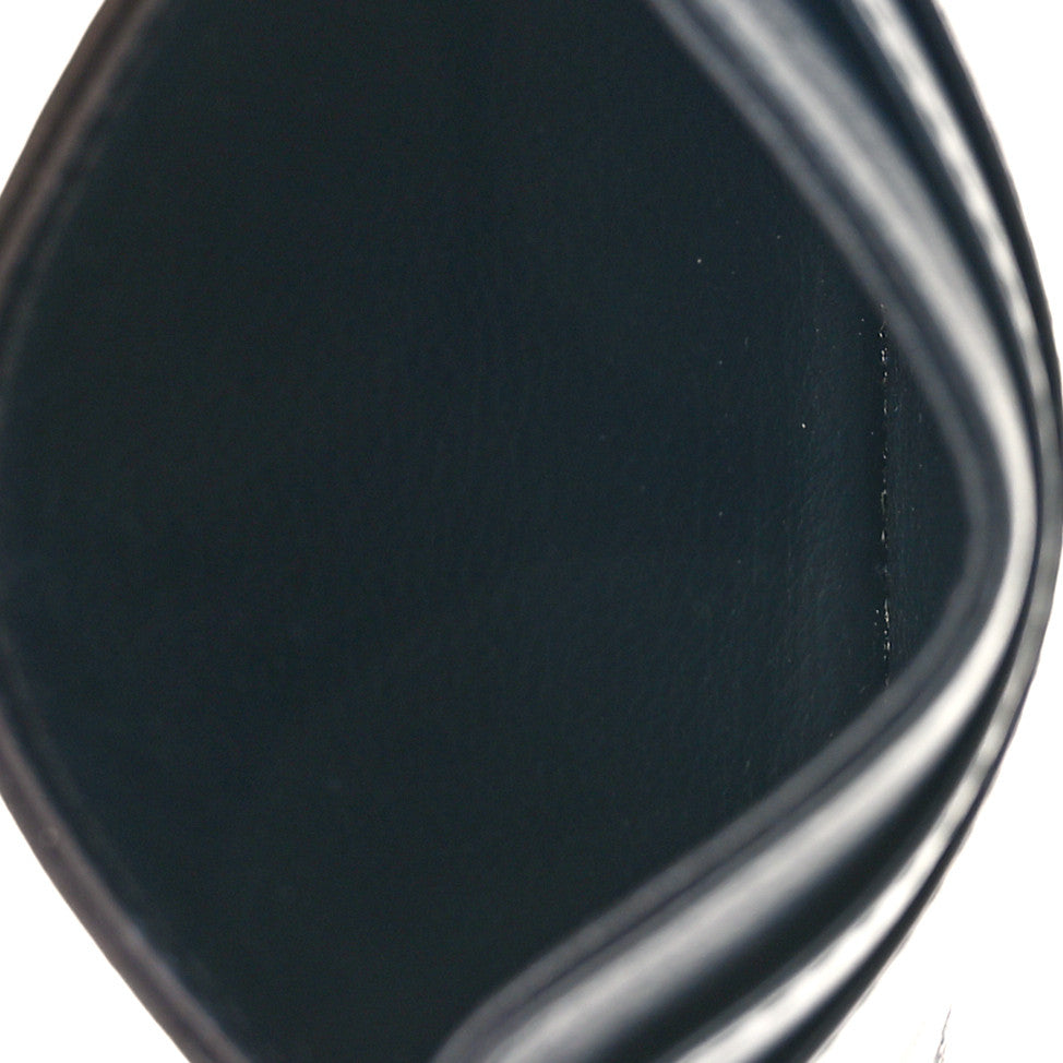 Oblique Calfskin Card Holder Black
