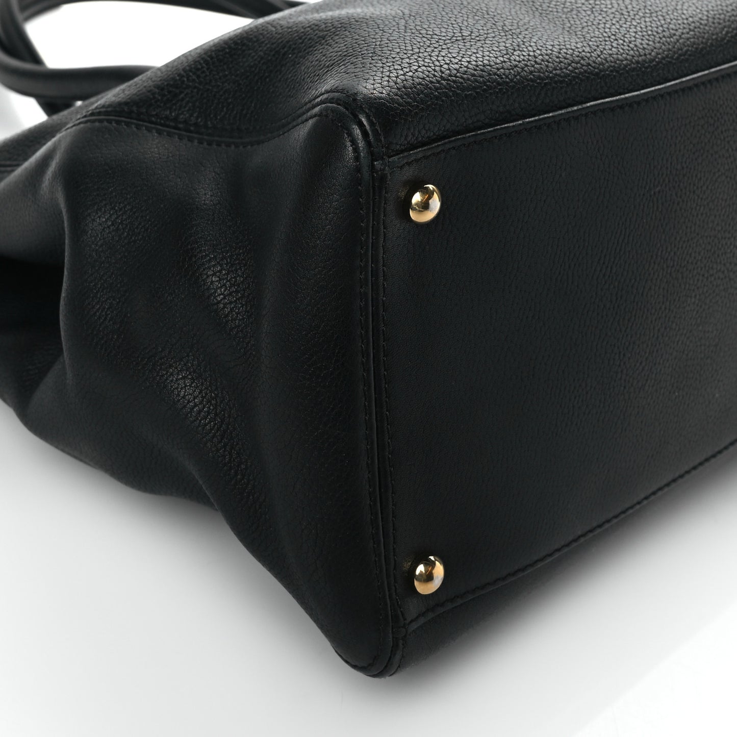 Calfskin Cerf Executive Shopper Tote Black