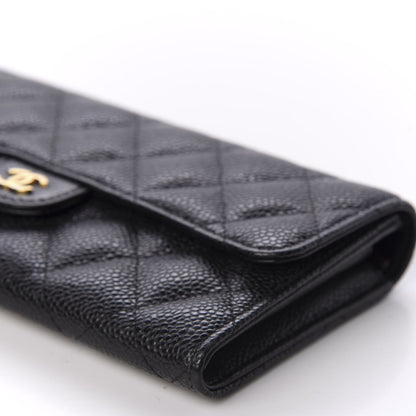 Chanel Caviar Quilted Large Gusset Flap Wallet Black 6 of 10