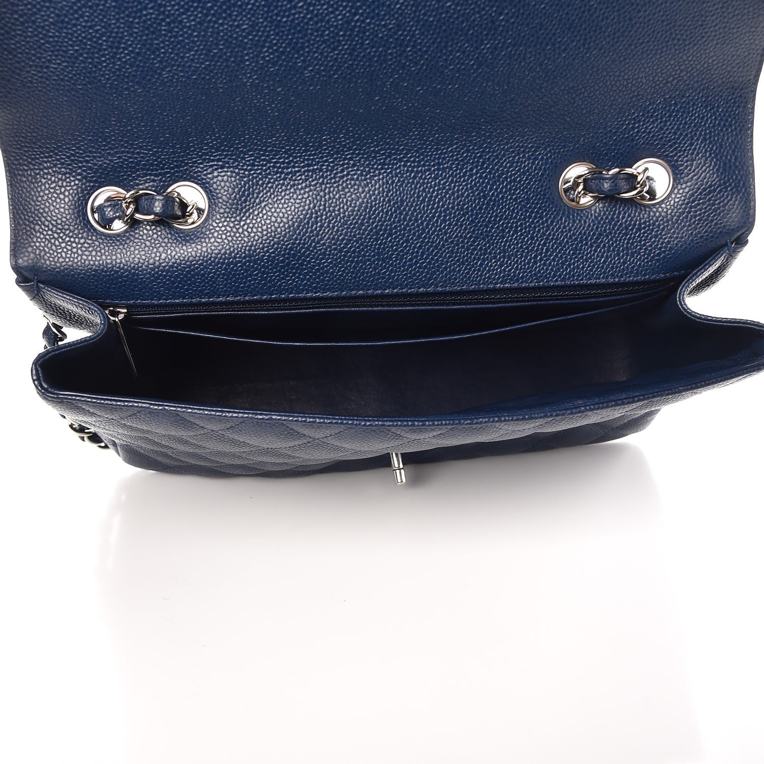 Chanel Caviar Quilted Jumbo Single Flap Navy 6 of 11