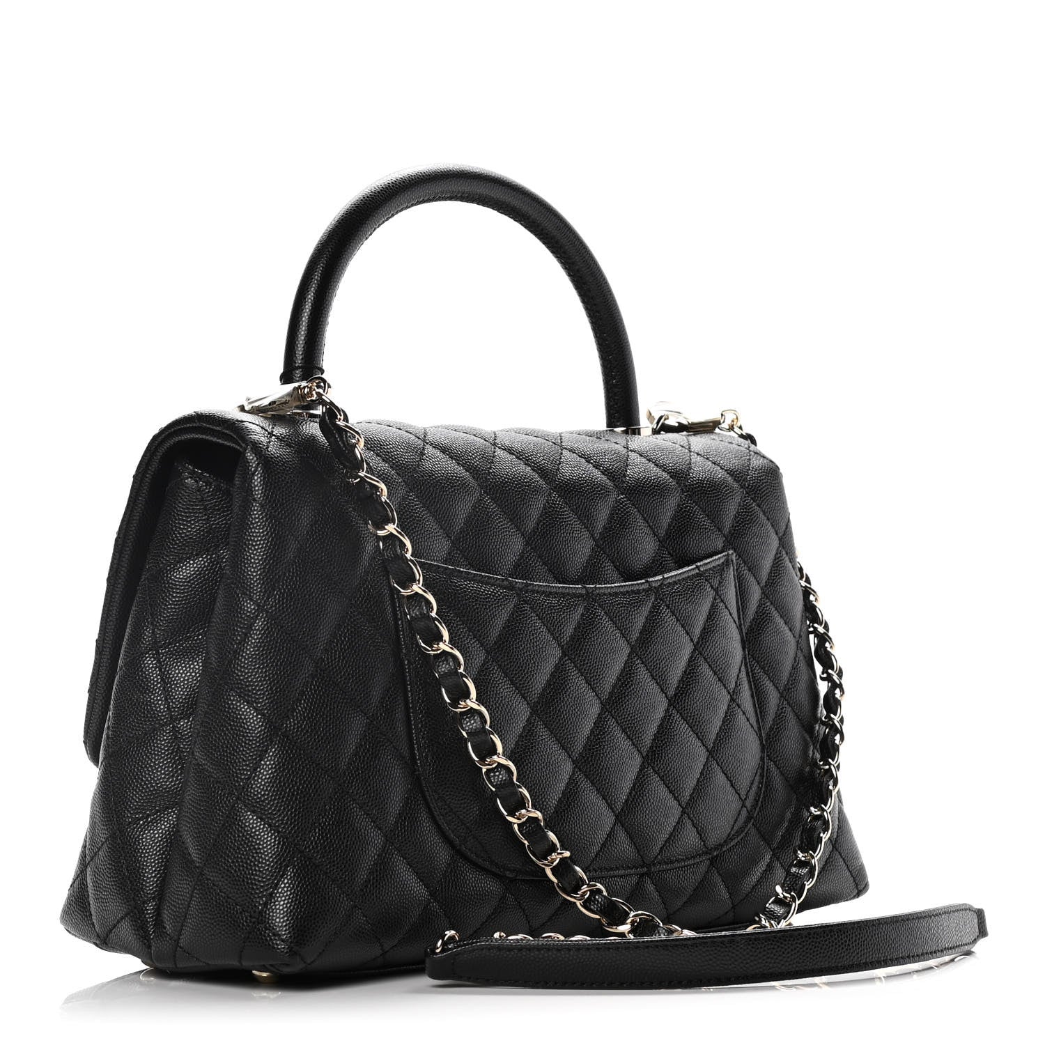 Chanel Caviar Quilted Small Coco Handle Flap Black 3 of 10