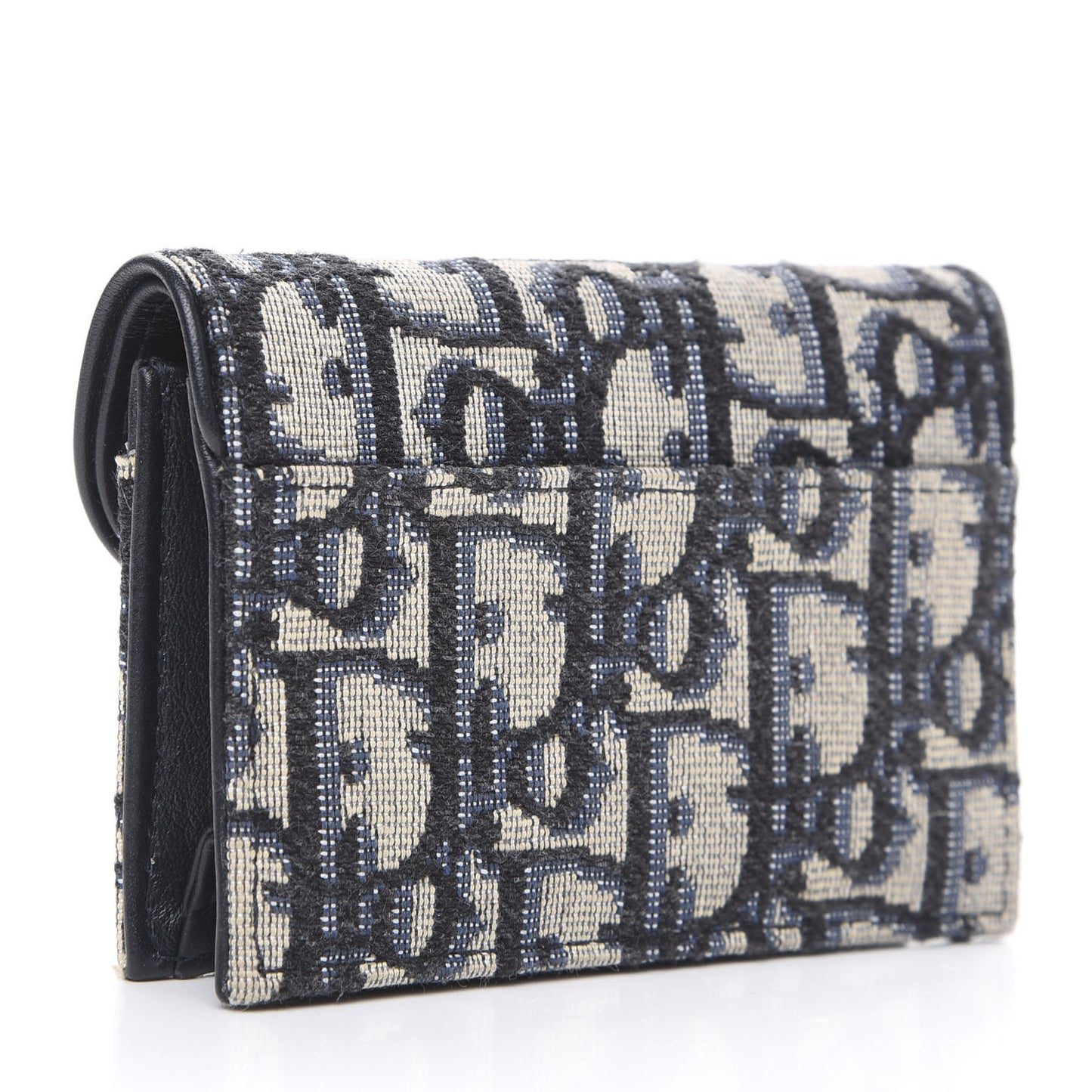 Oblique Saddle Card Holder Blue