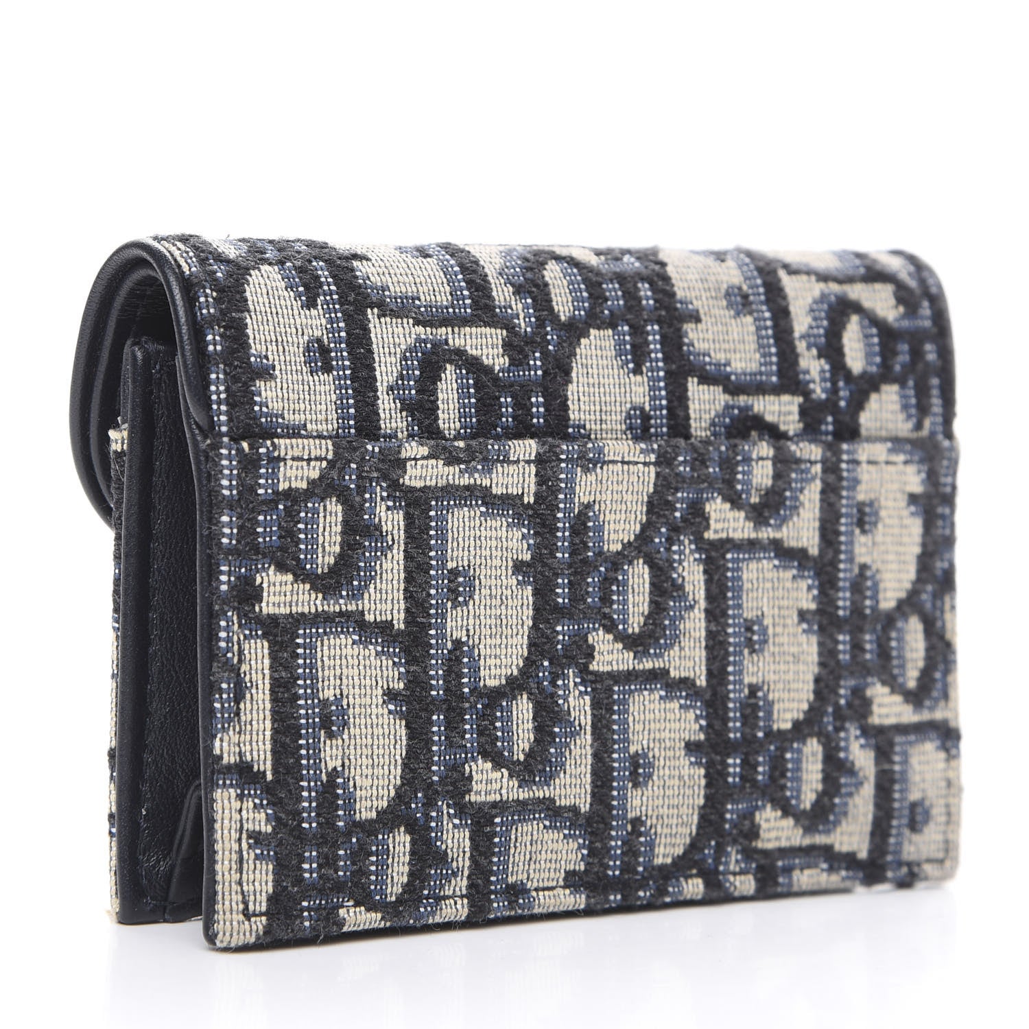 Christian Dior Oblique Saddle Card Holder Blue 3 of 8