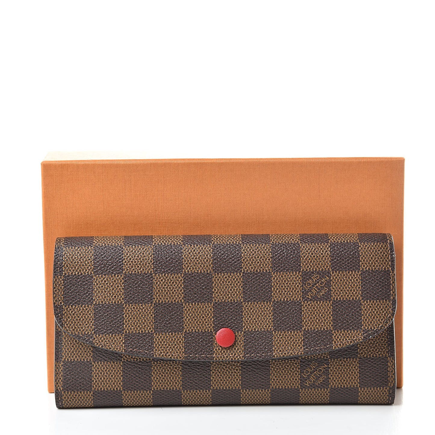 Damier Ebene Emilie Wallet Red