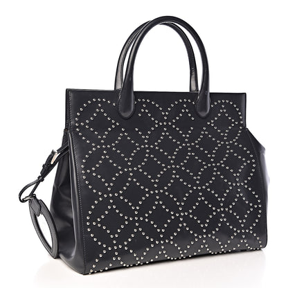Alaia Calfskin Arabesque Studded Clous Tote Dark Grey 3 of 12