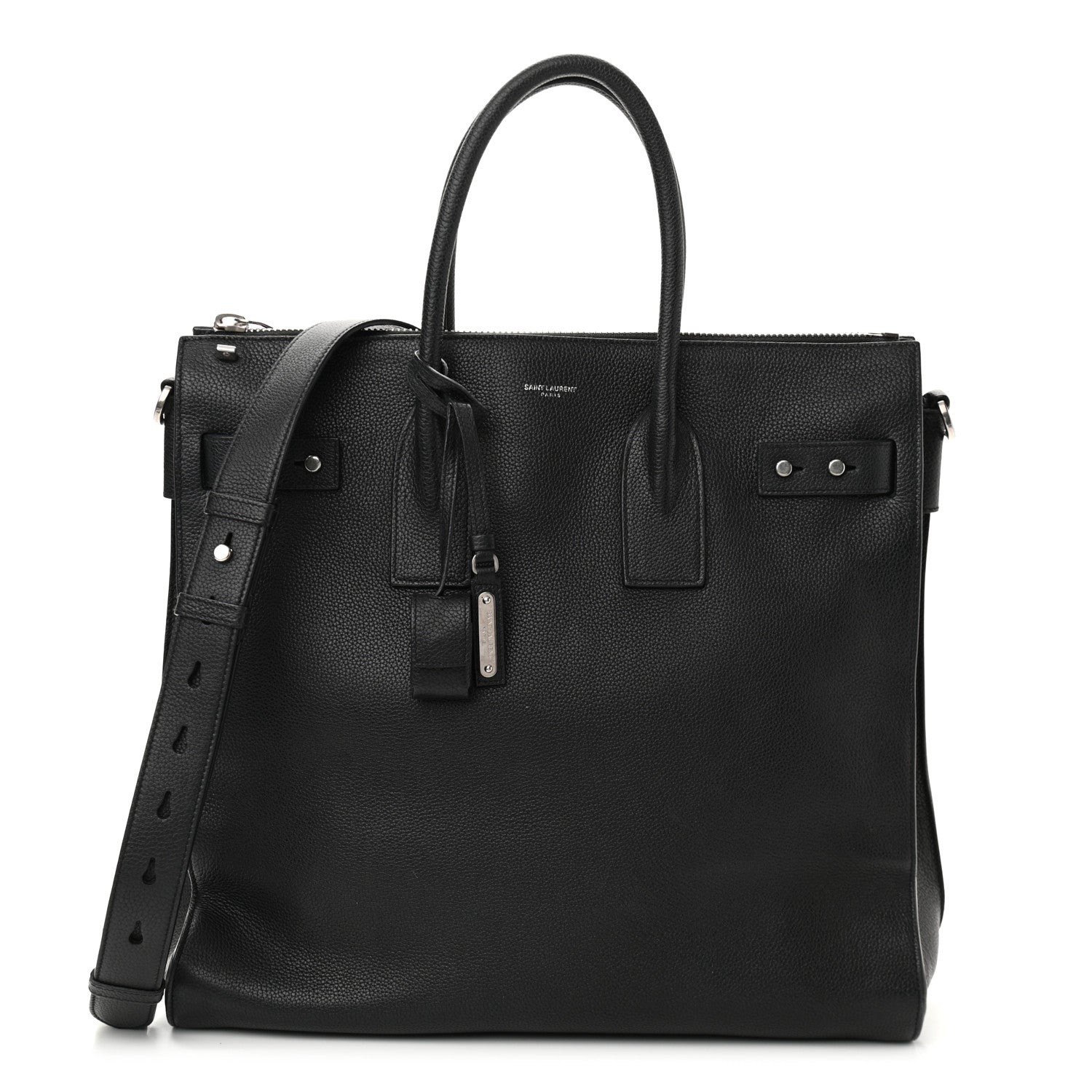 Saint Laurent Grained Calfskin Sac De Jour Souple North South Tote Black 1 of 12