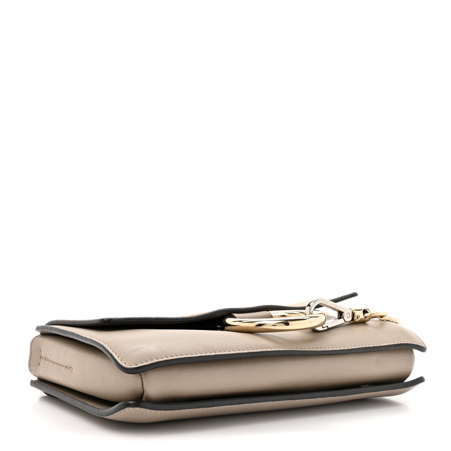 Suede Calfskin Small Faye Shoulder Bag Motty Grey
