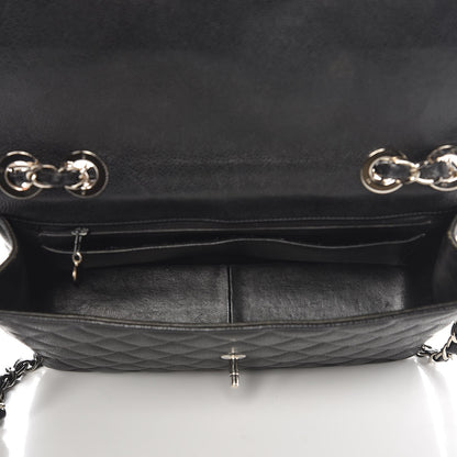 Chanel Caviar Quilted Jumbo Single Flap Black 6 of 17