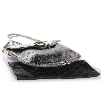 Gucci Guccissima Britt Tassel Shoulder Bag Gunmetal 4 of 7