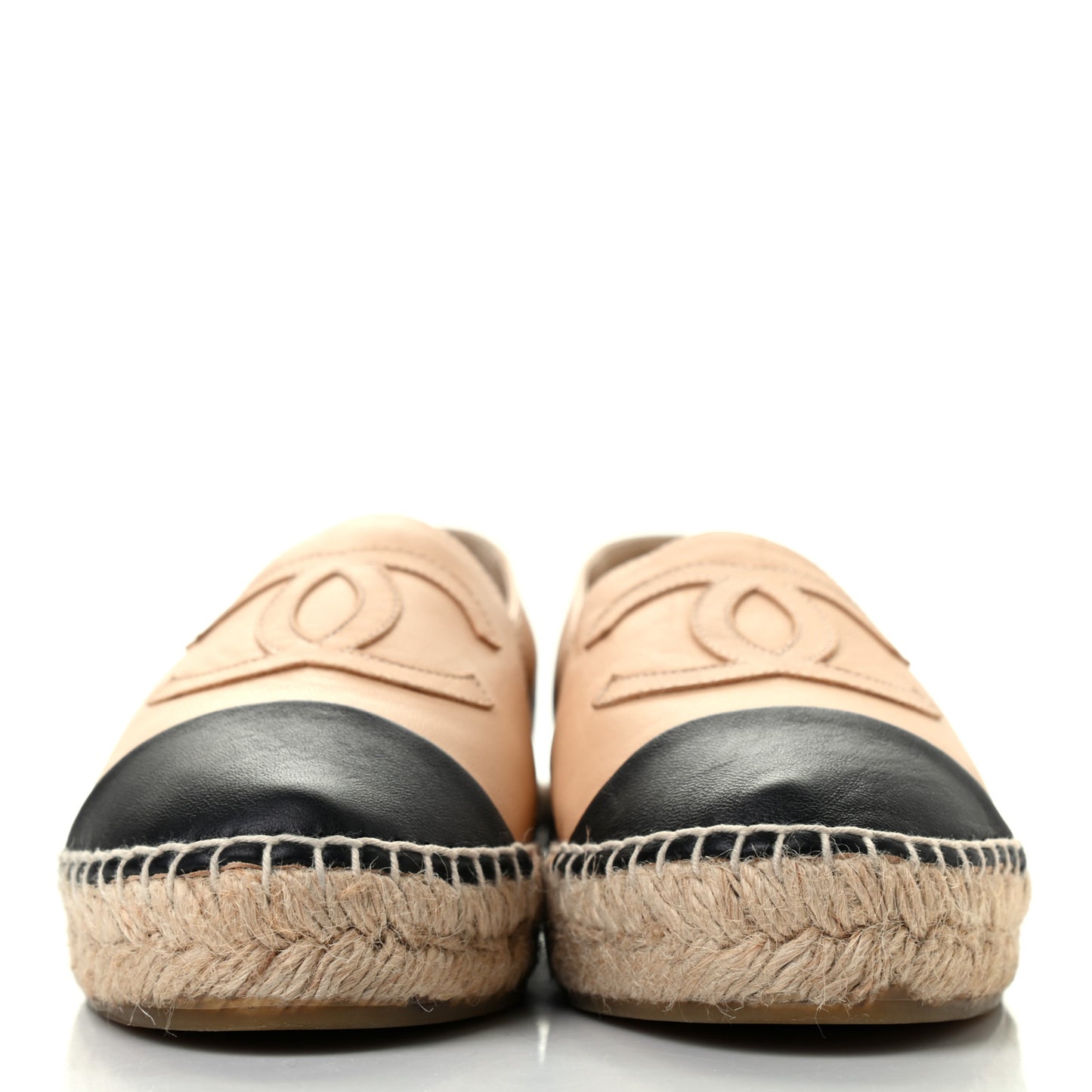 Lambskin CC Espadrilles 38 Beige Black
