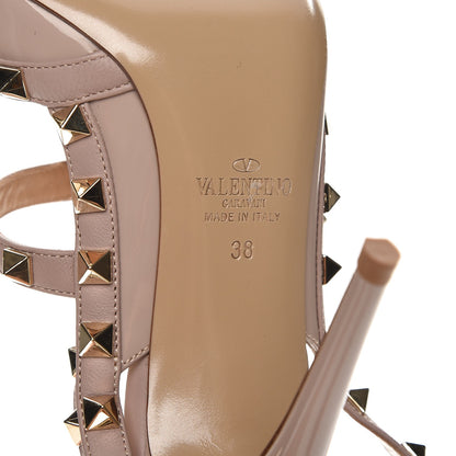 Valentino Garavani Patent Nappa Rockstud Ankle Strap 100mm Pumps 38 Poudre 6 of 9